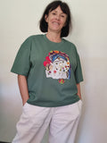Watercolour woman and child t-shirt – worn view 1