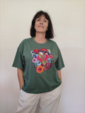 Watercolour angel and heart t-shirt – worn view 1