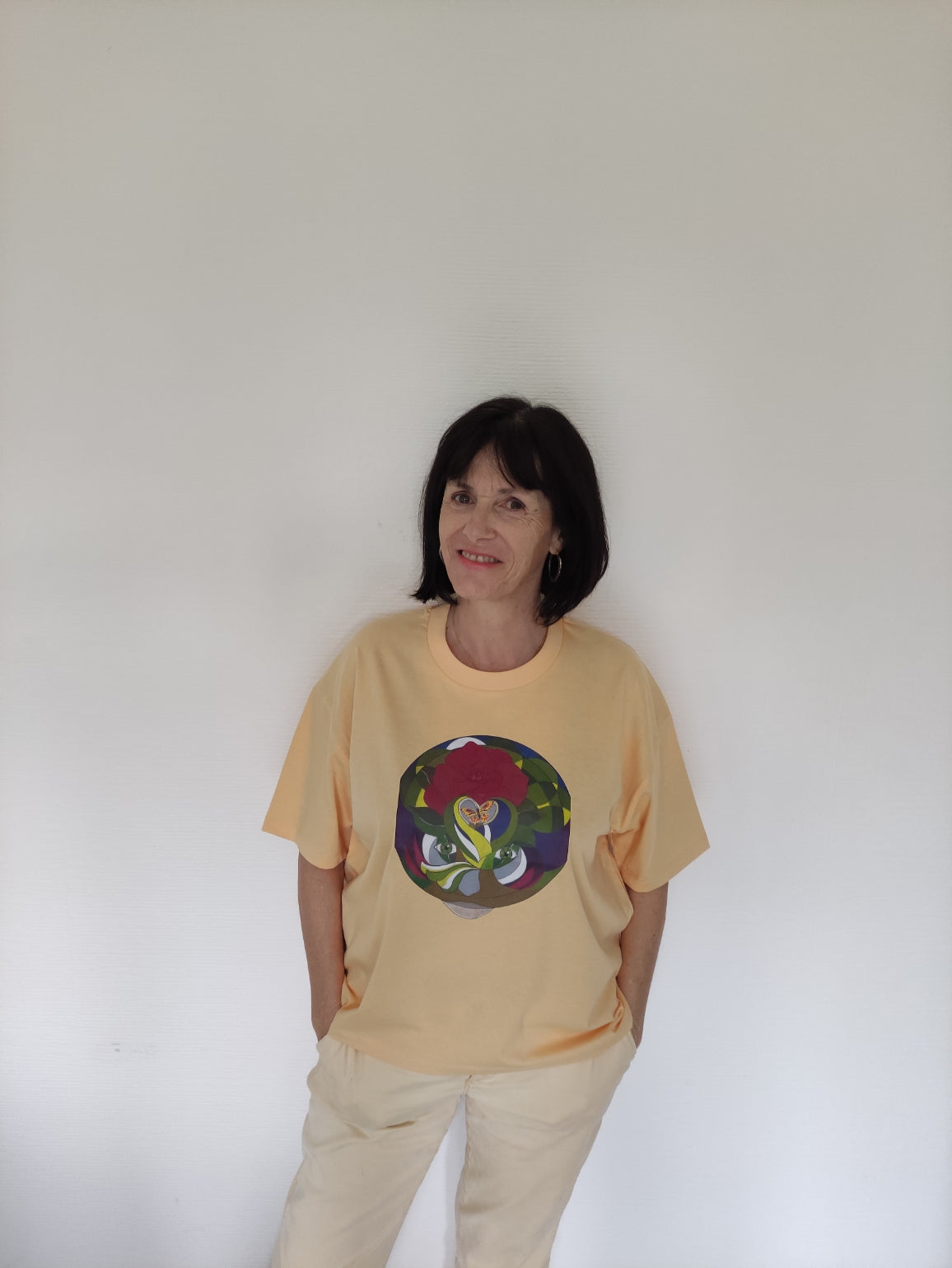T-shirt Coton bio Femme - Illustration feutres Aquarelle- "Le cœur de l'arbre"